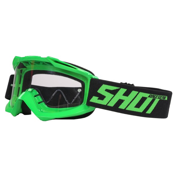 Bike It Shot Assault Neon Green Motocross Goggles